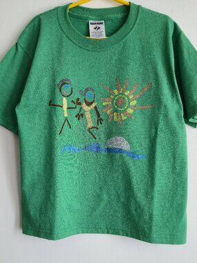 Jerzees Kids "Art Class" Graphic Tee | Green | Youth Size S (6-8)